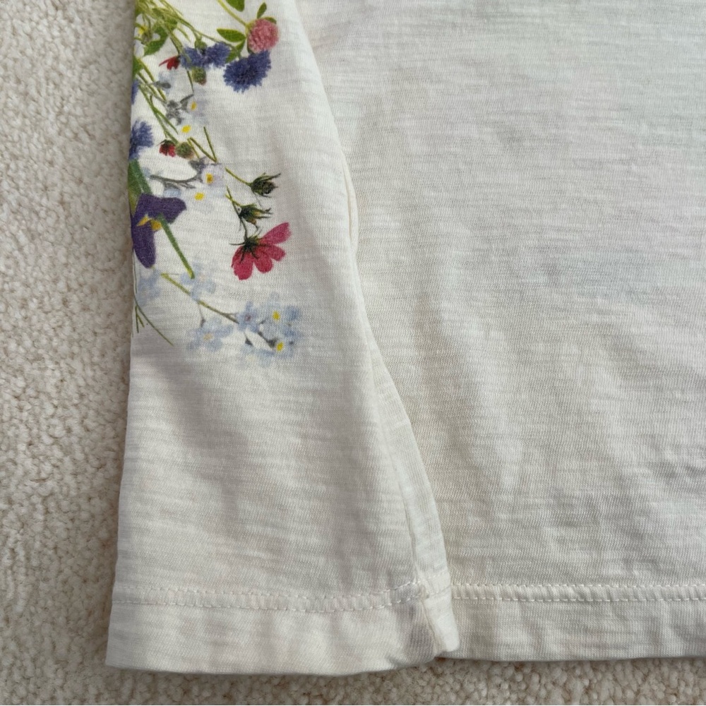 Sleeveless Flower Dress V Neck Ivory/Cream 100% Cotton Made in USA Size Small - Picture 7 of 9